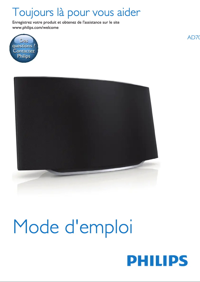 Image de la première page du manuel de l'appareil Fidelio AD7050W