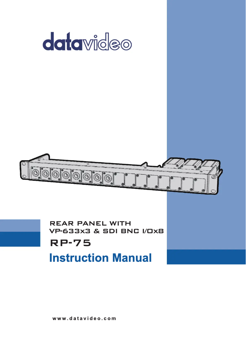 Page n°1 - Manuel utilisateur DataVideo RP-75