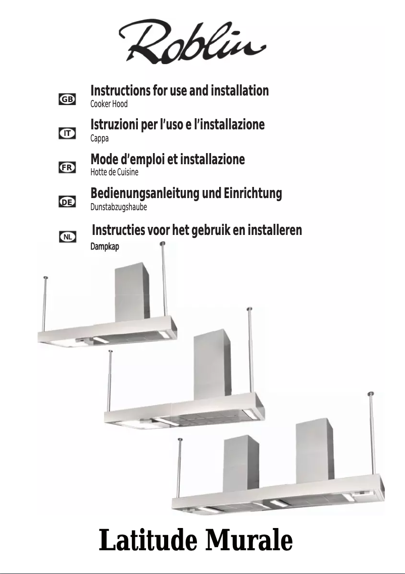 Page n°1 - Manuel utilisateur Roblin Latitude 2200 Murale