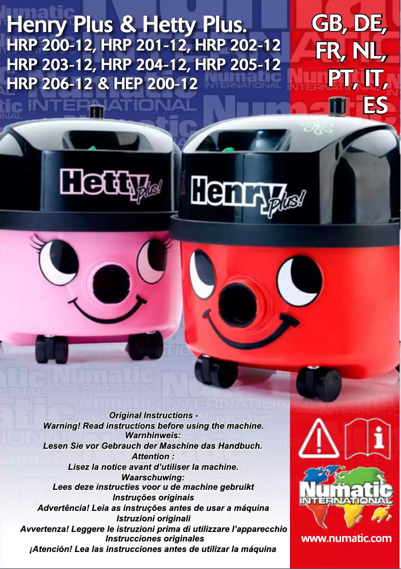 Page n°1 - Manuel utilisateur Numatic Henry Plus HRP-206 