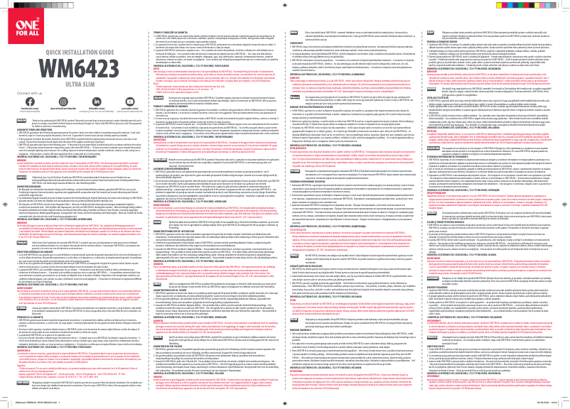 Page 1 de la notice Instructions / montage One for all WM6423