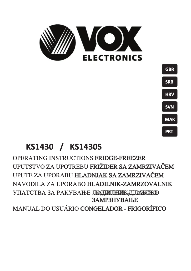 Page 1 de la notice Manuel utilisateur VOX KS1430