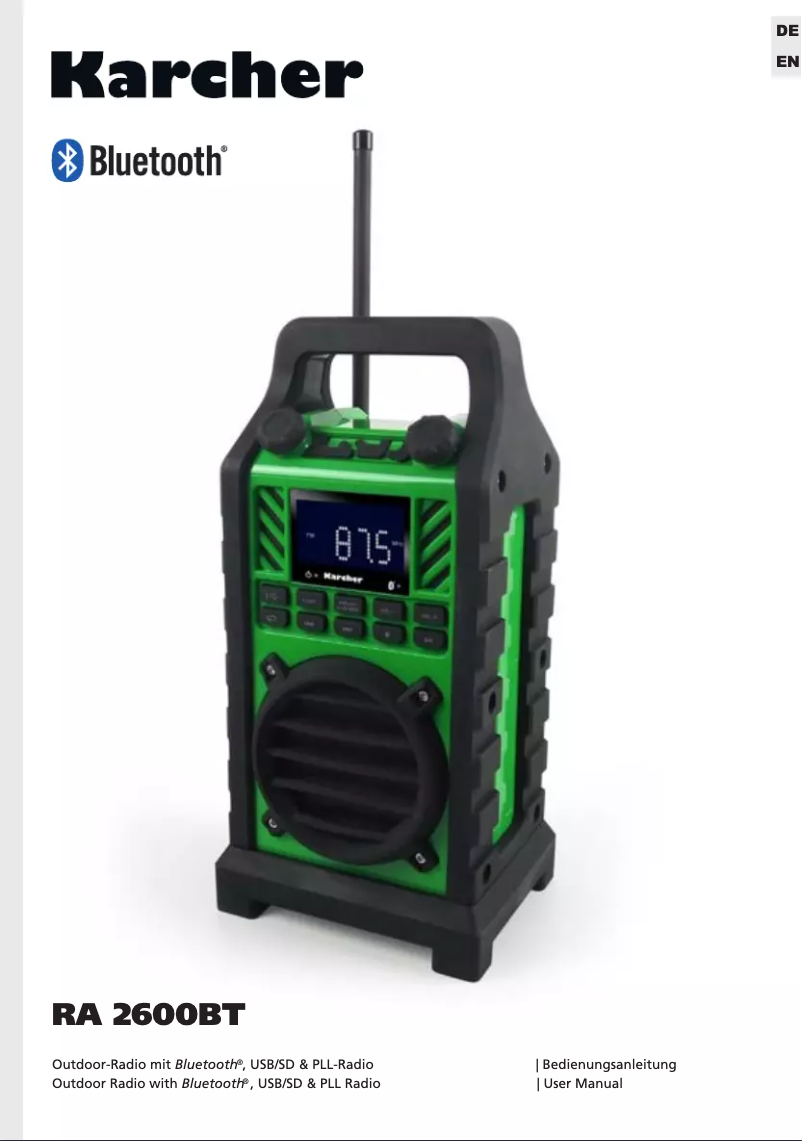 Page n°1 - Manuel utilisateur Karcher Audio RA 2600BT