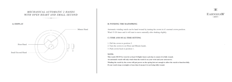 Page n°1 - Manuel utilisateur Earnshaw Beaufort Anatolia Automatic ES-8059-05