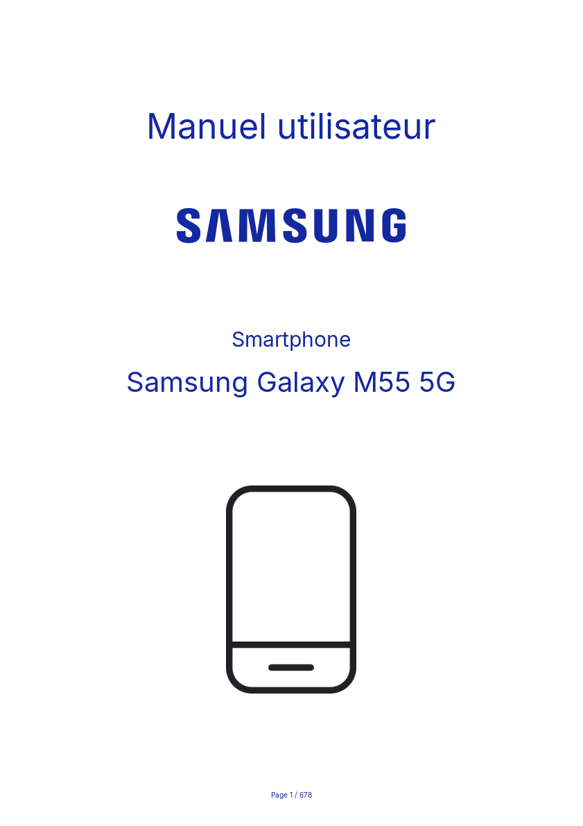 Image de la première page du manuel de l'appareil Galaxy M55 5G