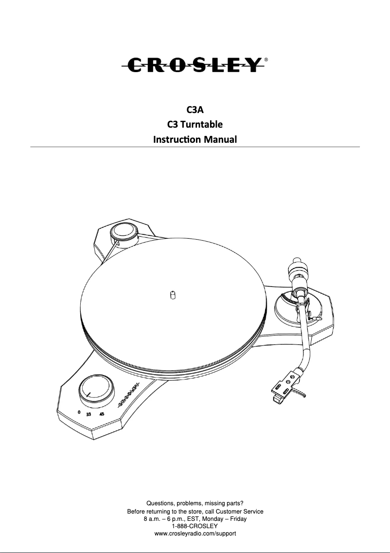 Page 1 de la notice Manuel utilisateur Crosley C3