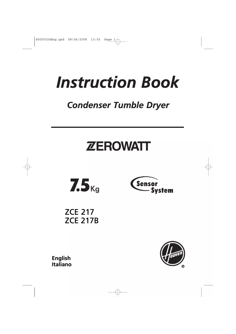 Page n°1 - Manuel utilisateur Zerowatt ZCE 217B