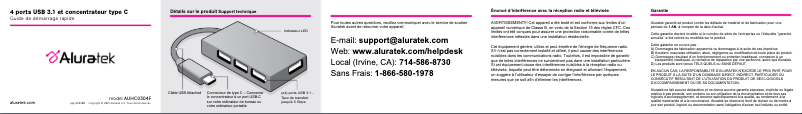 Page 1 de la notice Manuel utilisateur Aluratek AUHC0304F