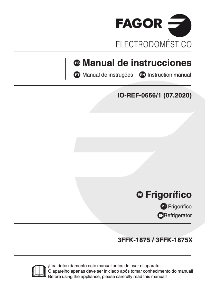Page 1 de la notice Manuel utilisateur Fagor 3FFK-1875
