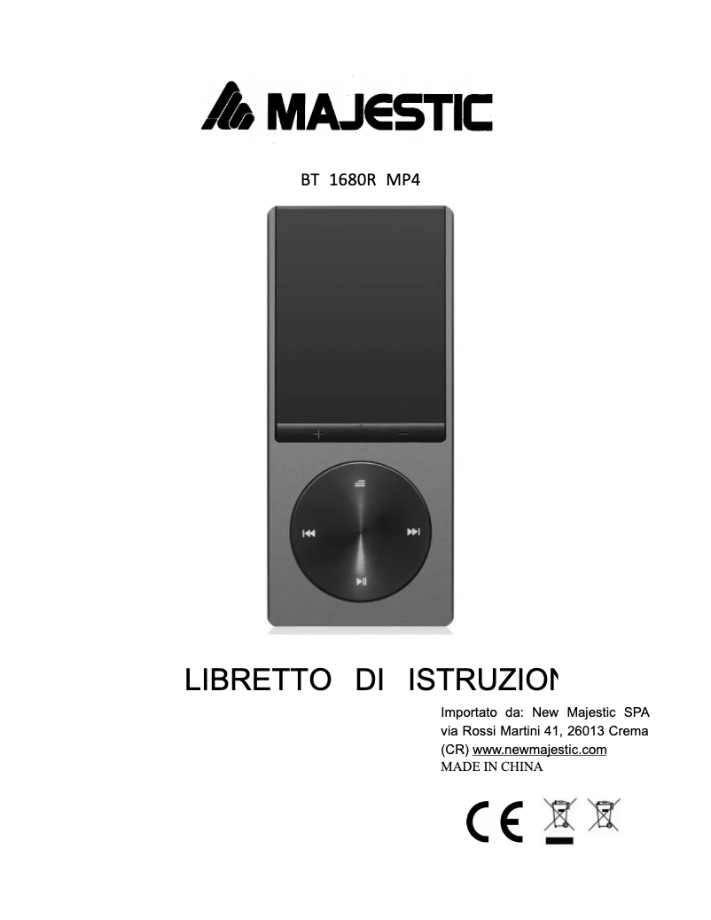 Page n°1 - Manuel utilisateur Majestic BT-1680R MP4