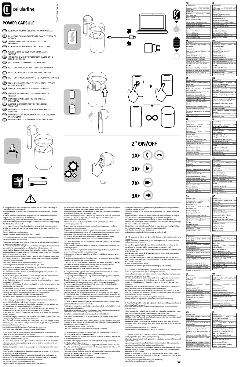 Page 1 de la notice Manuel utilisateur Cellular Line Power Capsule