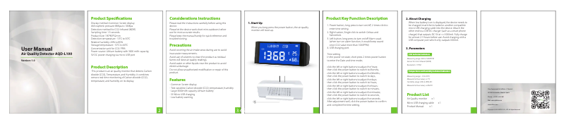 Page n°1 - Manuel utilisateur ZKTeco AQD-L100