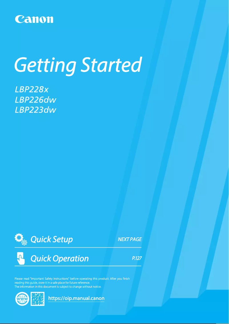 Page 1 de la notice Manuel utilisateur Canon i-SENSYS LBP226dw