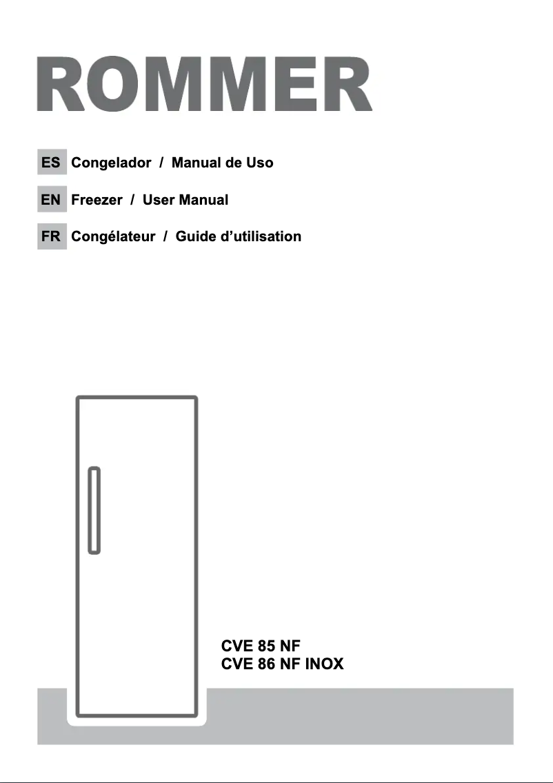 Page 1 de la notice Manuel utilisateur Rommer CVE 86 NF INOX