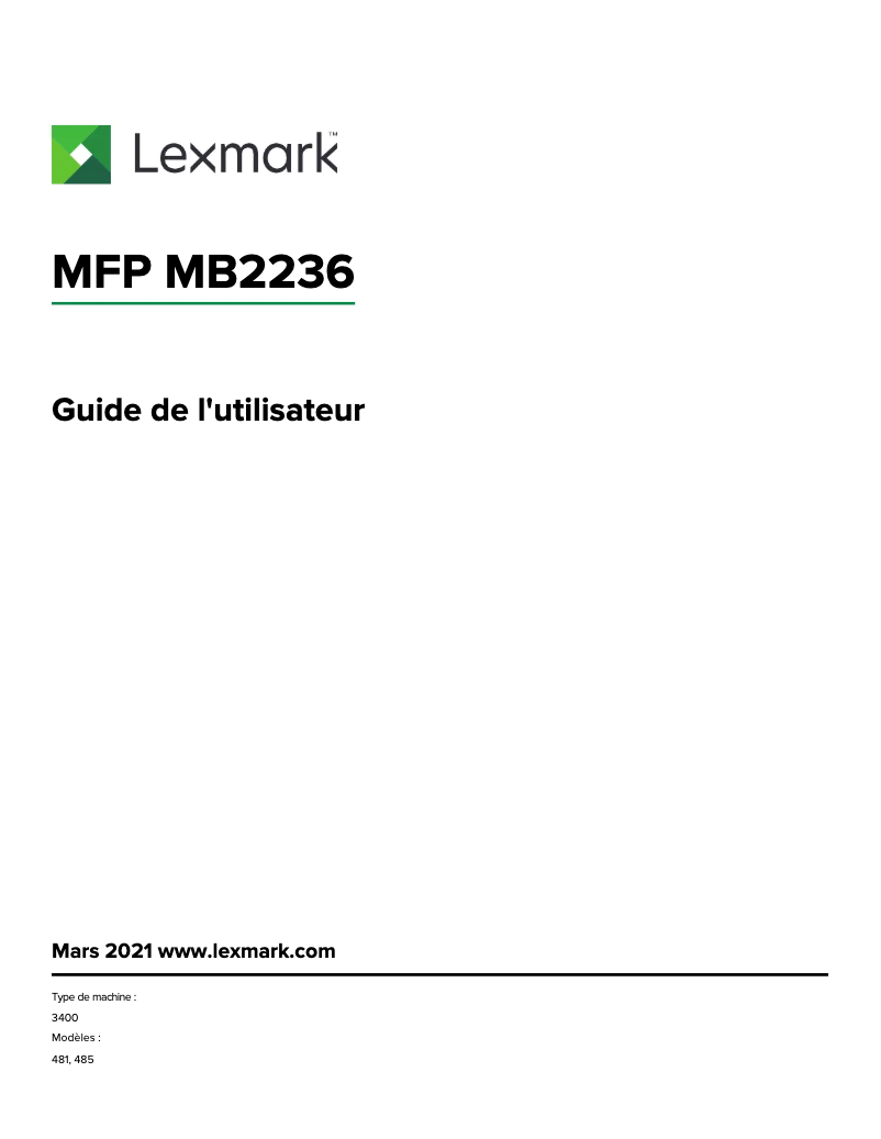 Image de la première page du manuel de l'appareil MB2236i