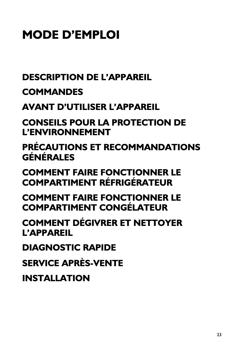 Page 1 de la notice Manuel utilisateur Smeg FR206APP