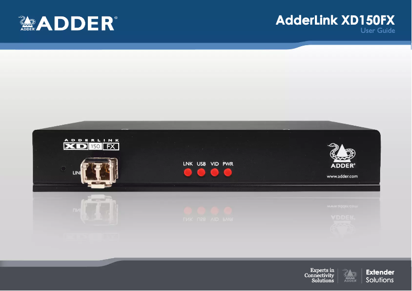 Page n°1 - Manuel utilisateur Adder XD150FX-MM