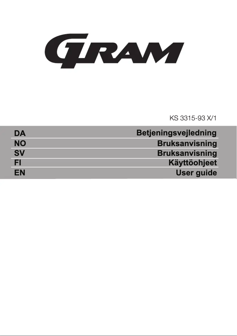 Page 1 de la notice Manuel utilisateur Gram KS 3315-93 X/1