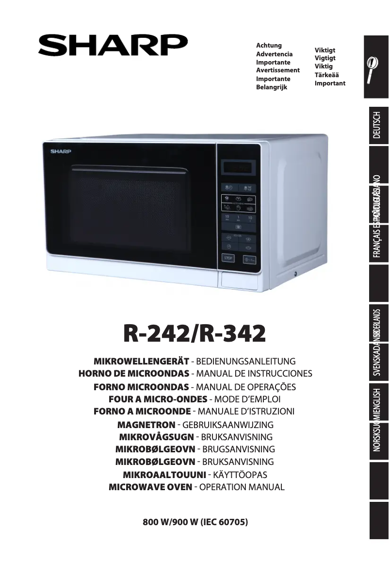 Page 1 de la notice Manuel utilisateur Sharp R-342