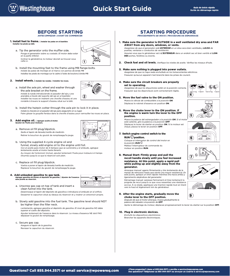 Image de la première page du manuel de l'appareil WGen5500