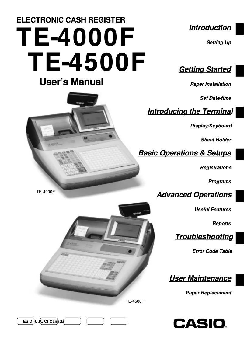Image de la première page du manuel de l'appareil TE-4000F