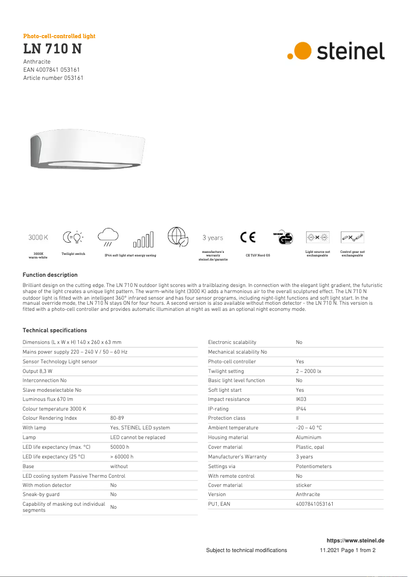 Image de la première page du manuel de l'appareil LN 710 N