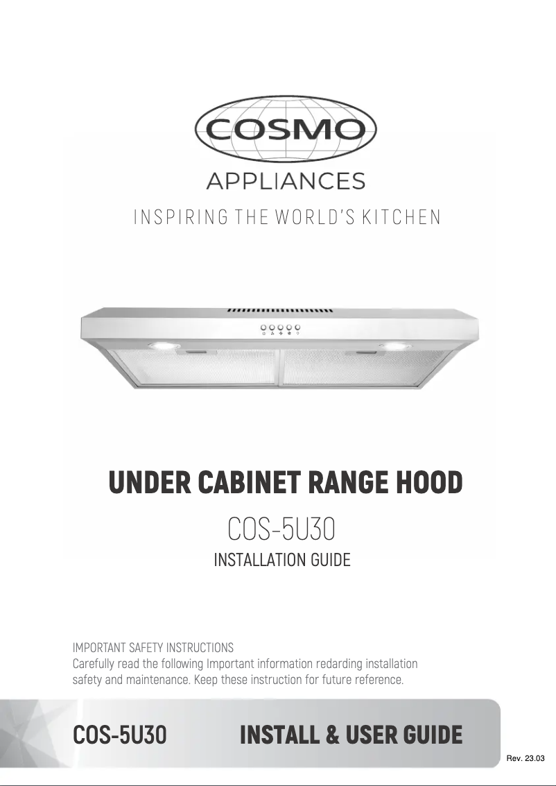 Page 1 de la notice Manuel utilisateur Cosmo COS-5U30