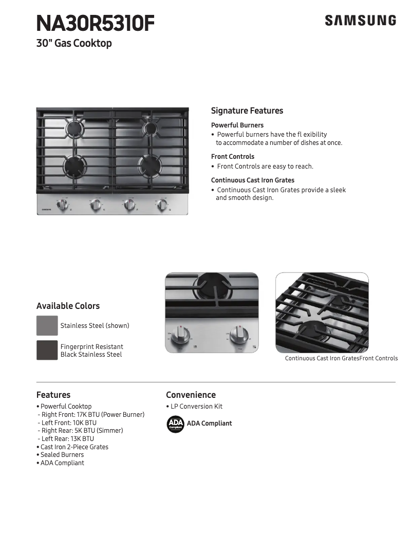 Image de la première page du manuel de l'appareil NA30R5310FG