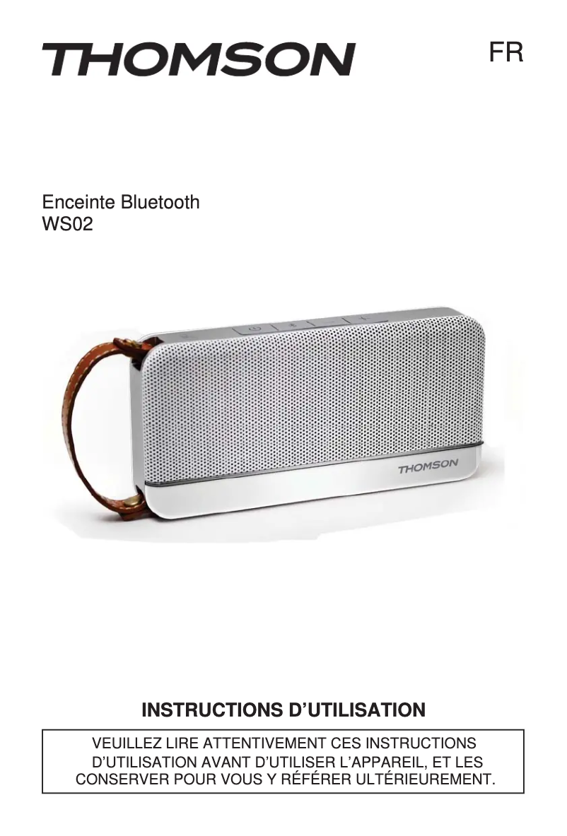 Page n°1 - Manuel utilisateur Thomson WS02RSM