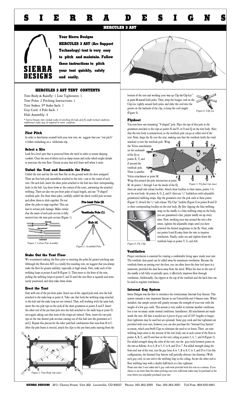 Página 1 del manual Manual de usuario Sierra Designs Hercules 3 AST