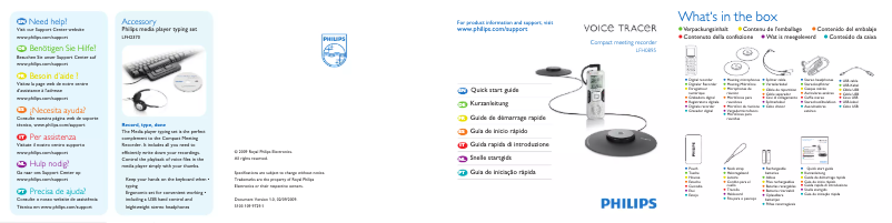 Page n°1 - Manuel utilisateur Philips Voice Tracer LFH0895