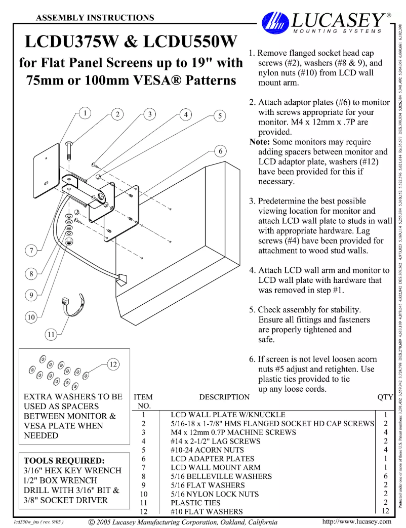 Image de la première page du manuel de l'appareil LCDU375W