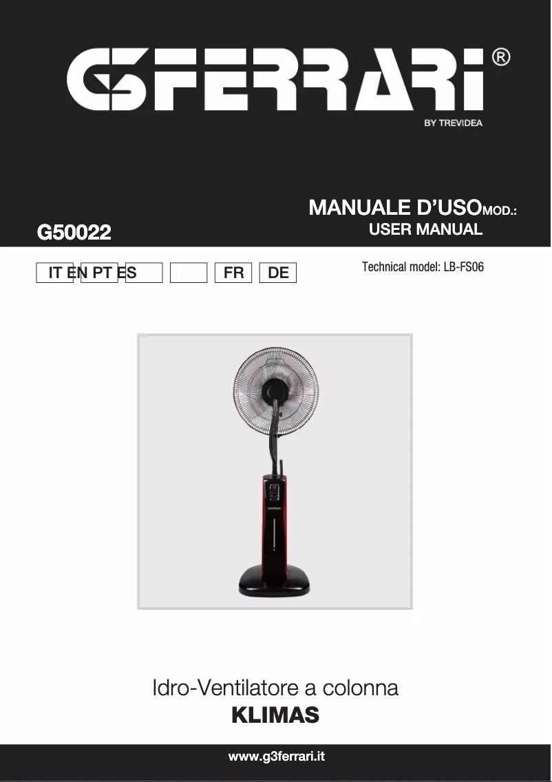 Image de la première page du manuel de l'appareil Klimas G50022