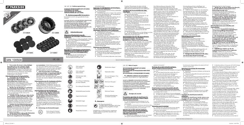 Page n°1 - Manuel utilisateur Parkside PWSZ 125 C3