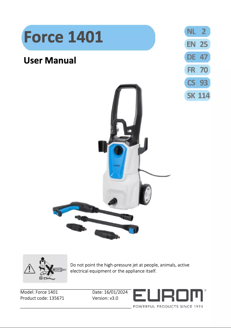 Image de la première page du manuel de l'appareil Force 1401
