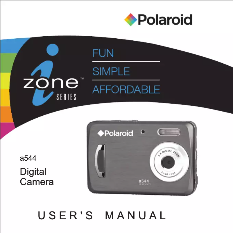 Page 1 de la notice Manuel utilisateur Polaroid a544