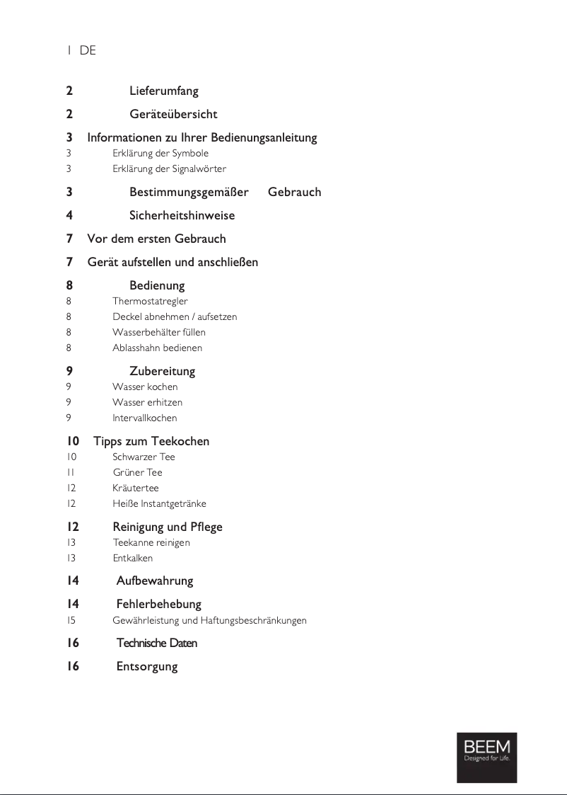 Image de la première page du manuel de l'appareil Tea Classic