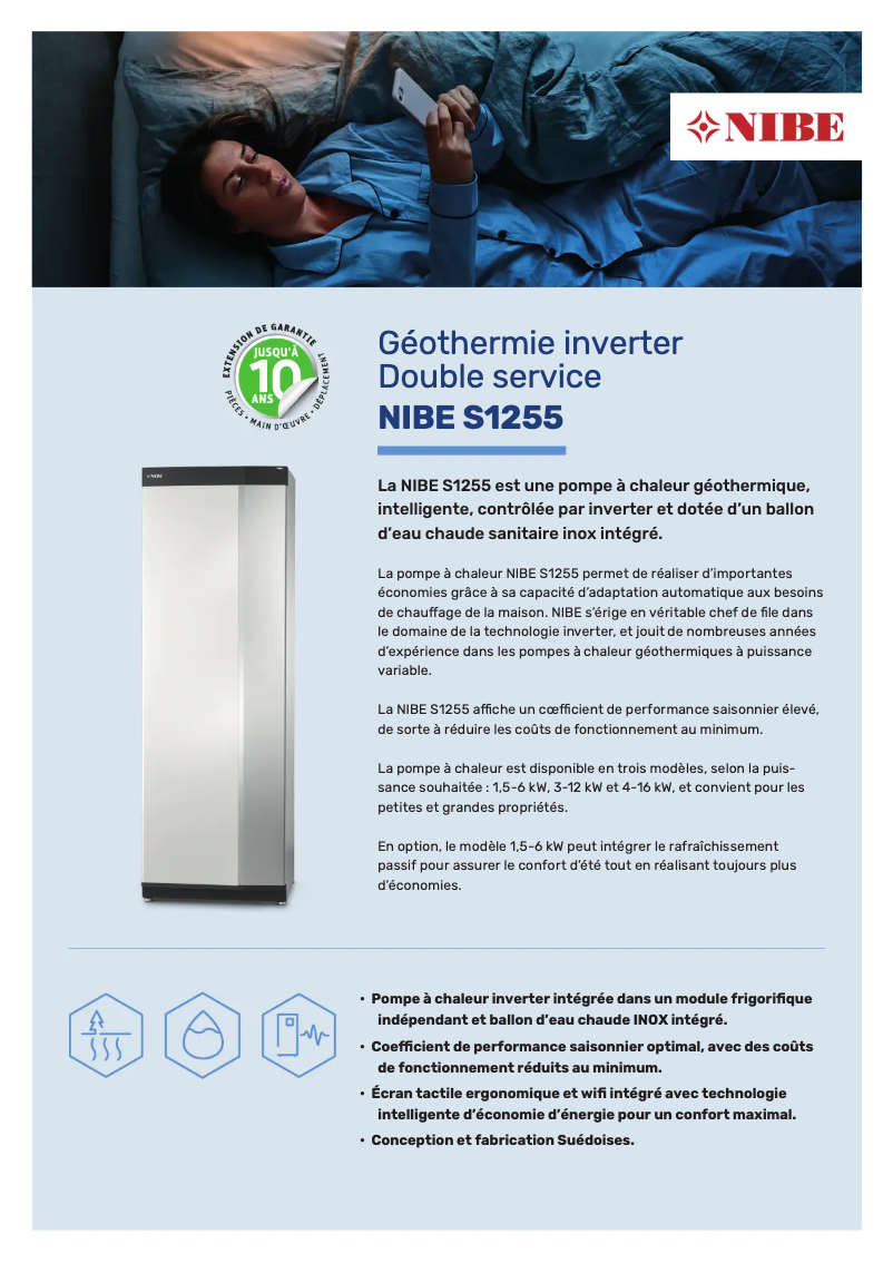 Page 1 de la notice Brochure Nibe S1255-16