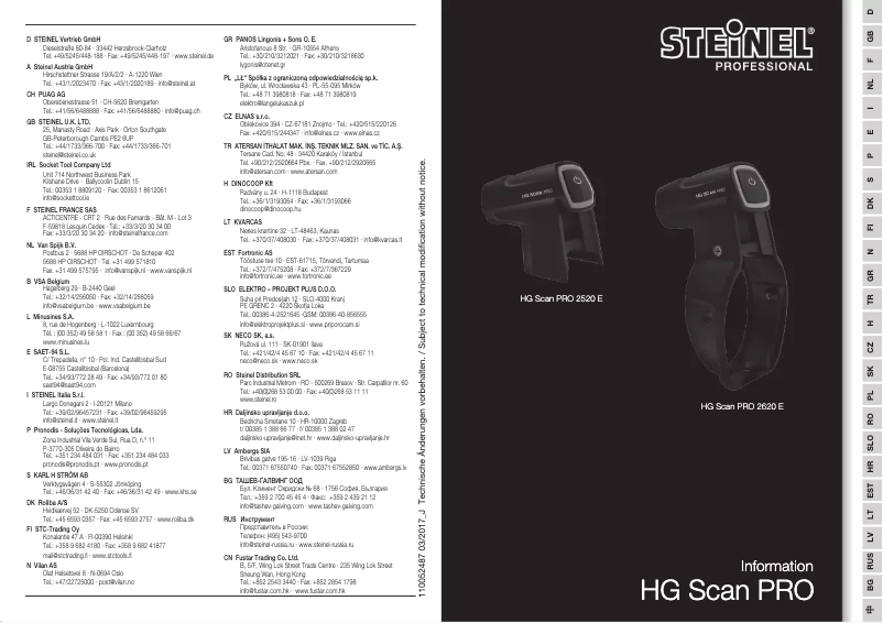 Image de la première page du manuel de l'appareil Scanner termic HG Scan HG 2620 E