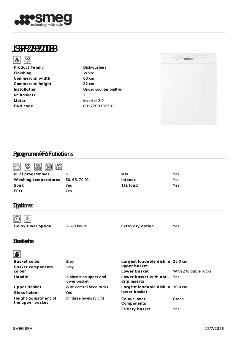 Image de la première page du manuel de l'appareil LSP292DB