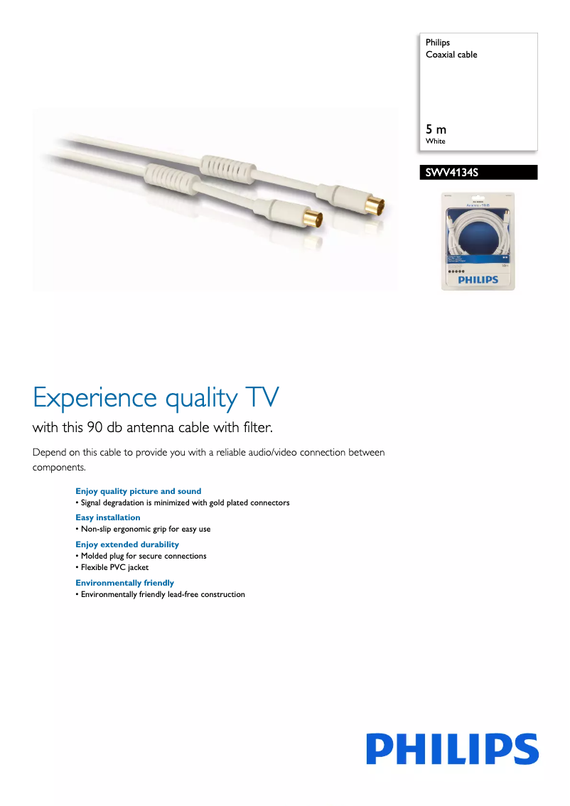Page 1 de la notice Brochure Philips SWV4134S
