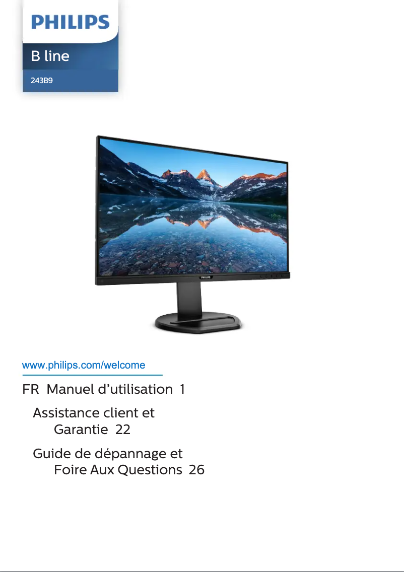 Page 1 de la notice Manuel utilisateur Philips B-Line 243B9