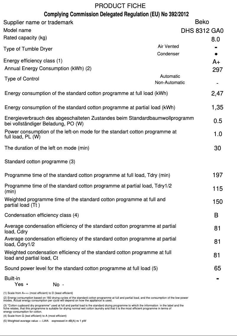 Image de la première page du manuel de l'appareil DHS 8312 GA0