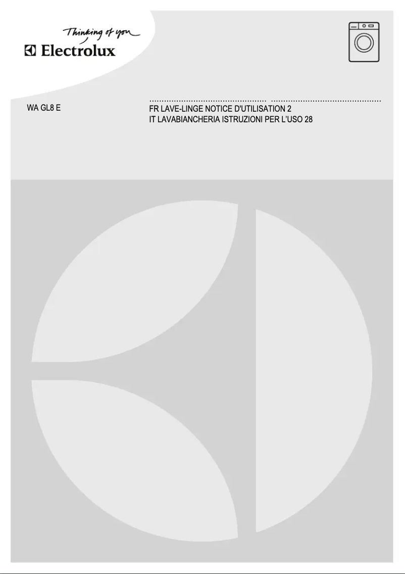 Page 1 de la notice Manuel utilisateur Electrolux WAGL8E201