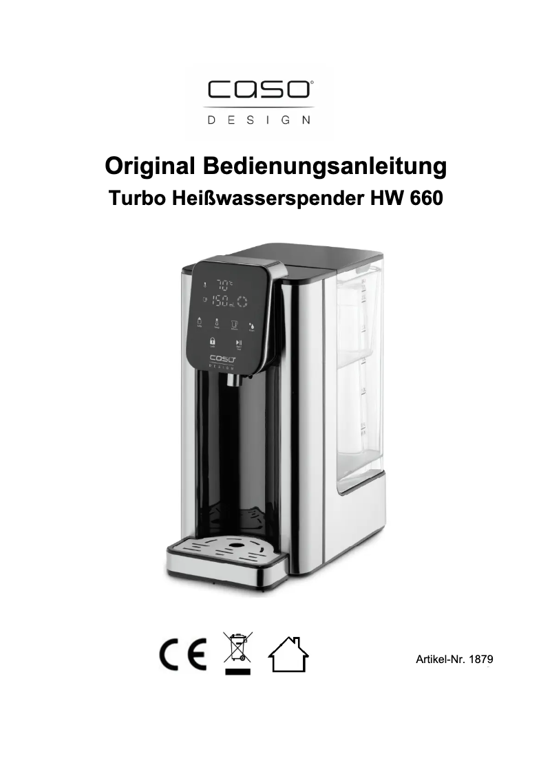 Page 1 of the manual User Manual Caso HW 660