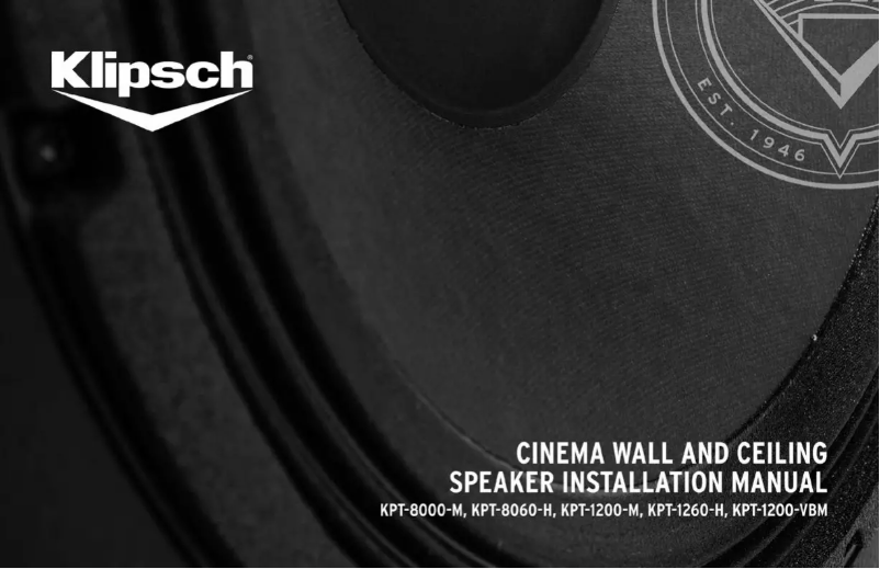 Page n°1 - Manuel utilisateur Klipsch KPT-1200-M