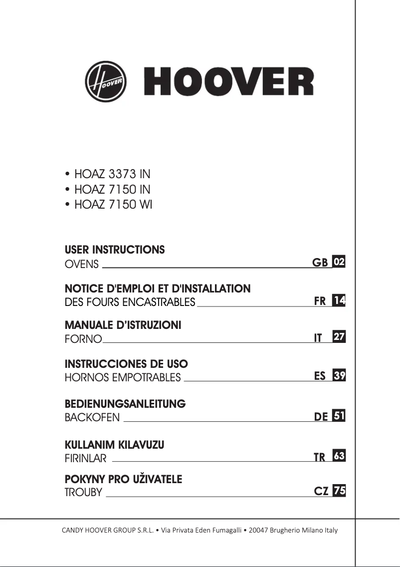Page n°1 - Manuel utilisateur Hoover HOMS6508X