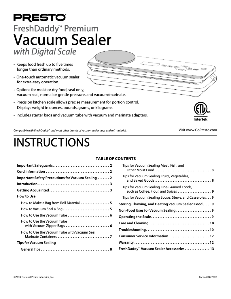 Image de la première page du manuel de l'appareil FreshDaddy 05623