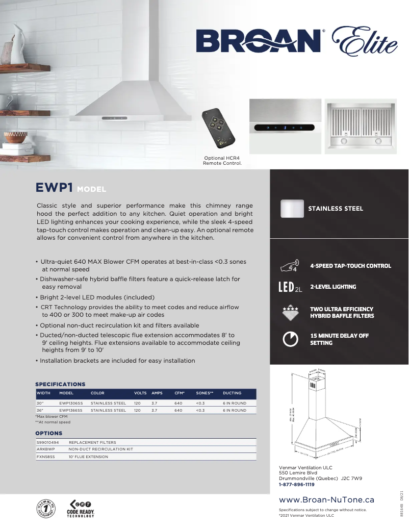 Image de la première page du manuel de l'appareil EWP1306SS