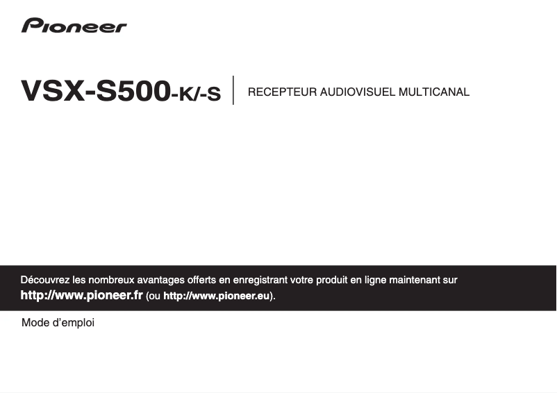 Page n°1 - Manuel utilisateur Pioneer VSX-S500-K